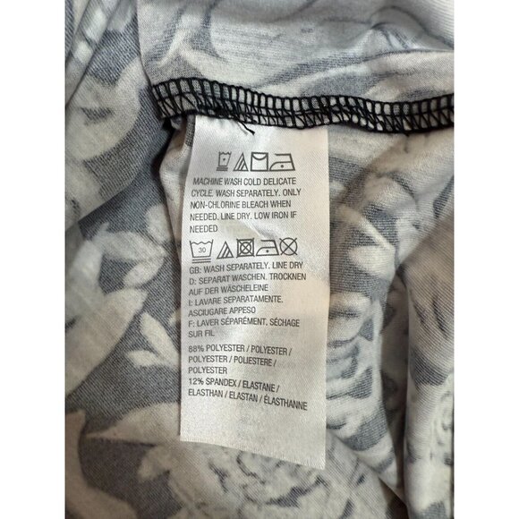 Belle Kim Gravel Womens Gray Floral Tie Boat Neck Tunic Top‎ Size 2X Stretch - Picture 9 of 11